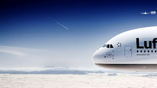 Lufthansa Airline Airbus A380 Plane and Beautiful Sky Clouds HD Wallpaper