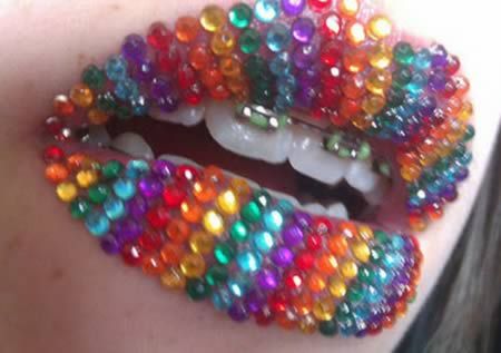 Colorful Stone Lip Makeup