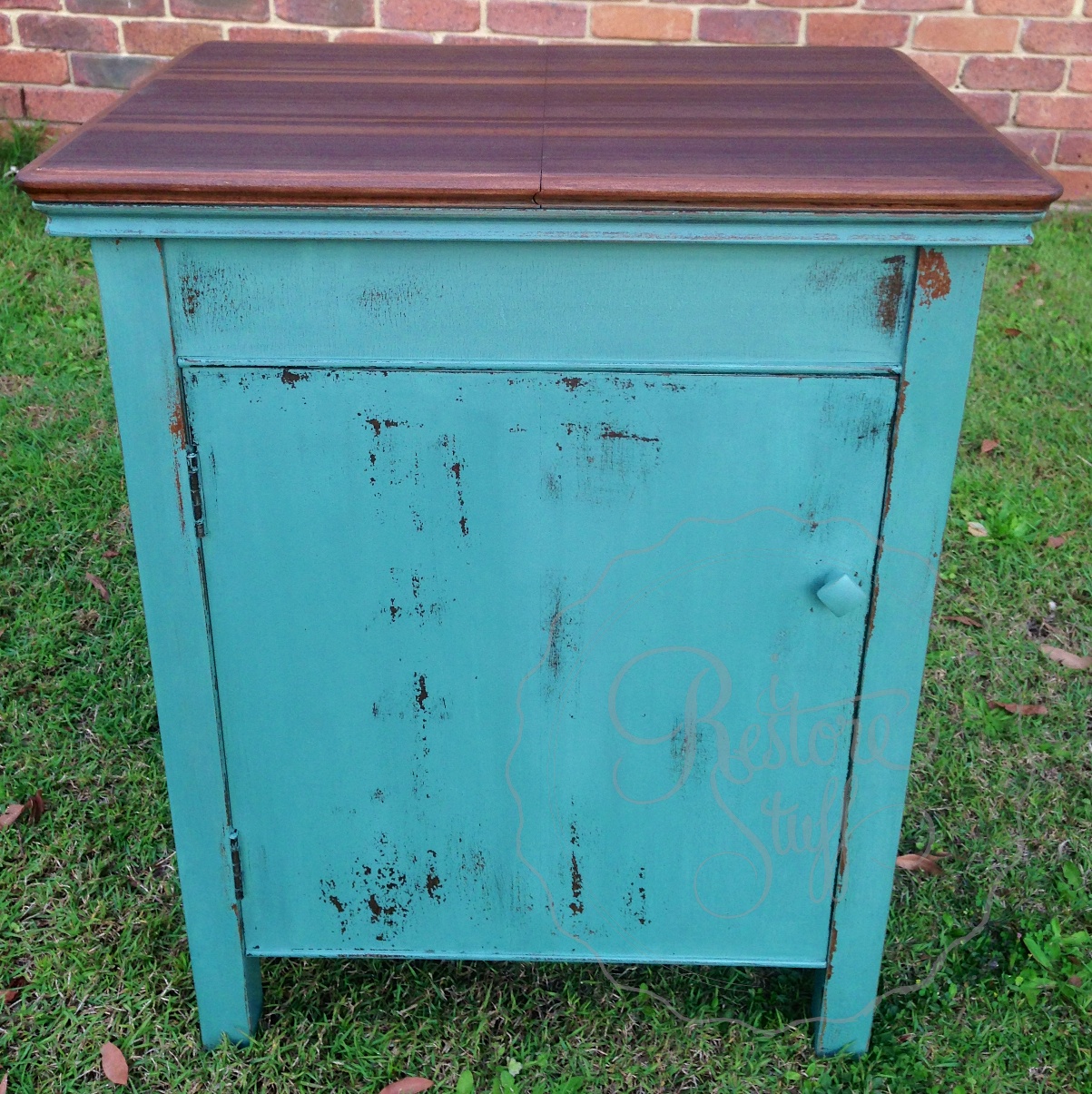 Milk paint kitchen cabinets Vintage Sewing CabiMakeover