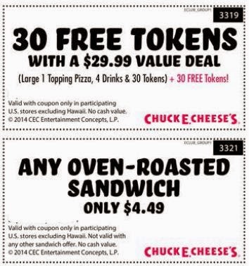 chuck e cheese coupons