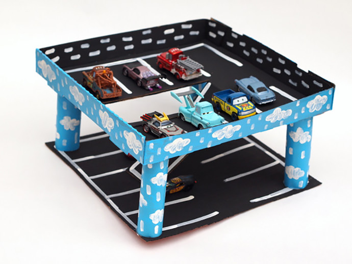 Cardboard Parking Garage Munchkins and Mayhem