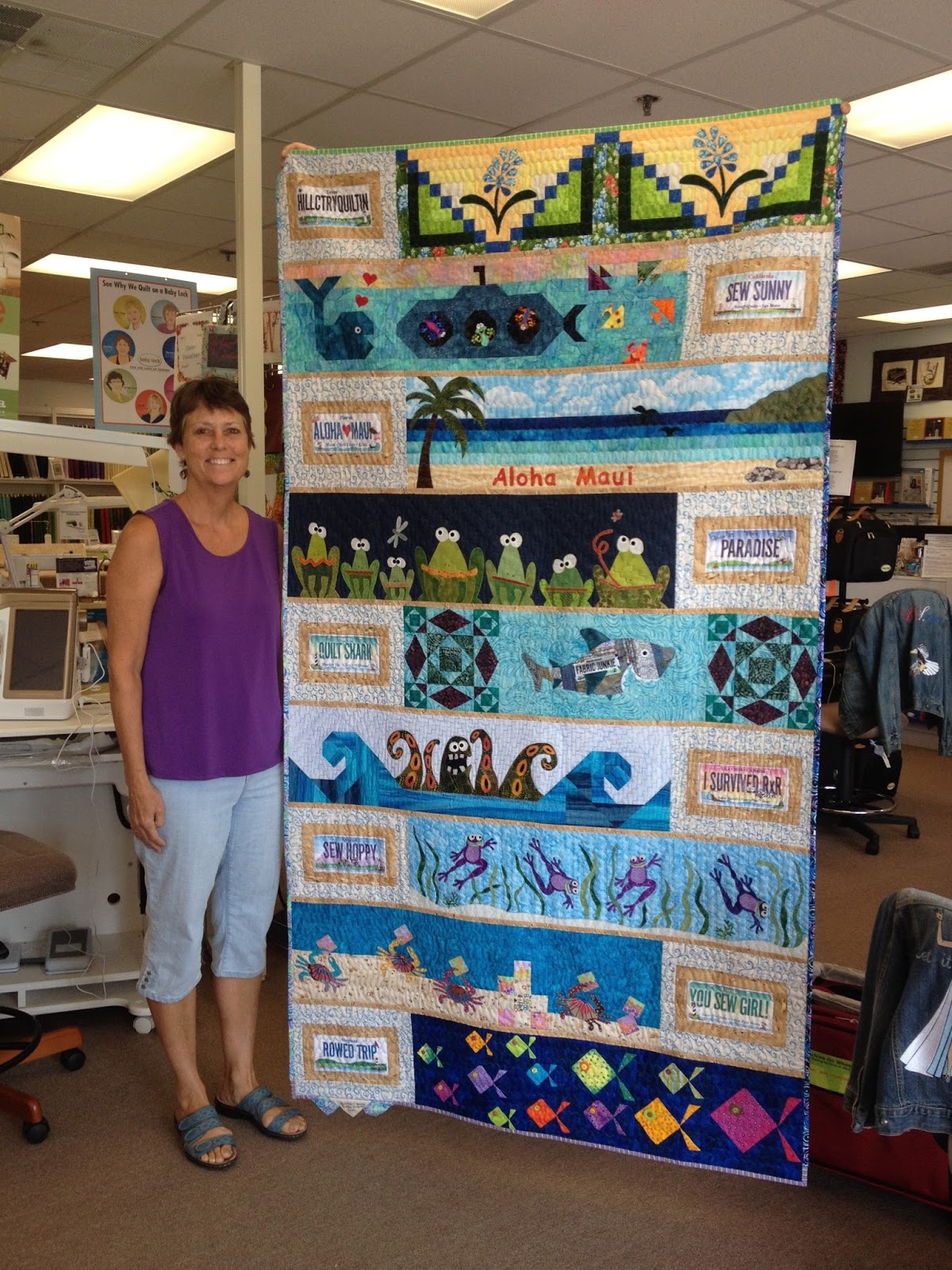 Susan's Quilt Creations 2015 Row by Row finished!