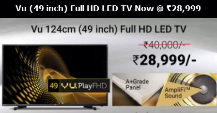 Vu (49 inch) Full HD LED TV Now @ ₹28,999
