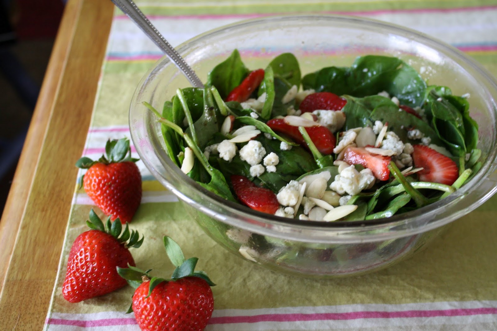 Making Mama's Kitchen Strawberry Spinach Salad with Balsamic Vinaigrette