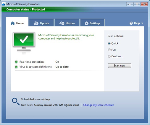 Microsoft Security Essentials Базы