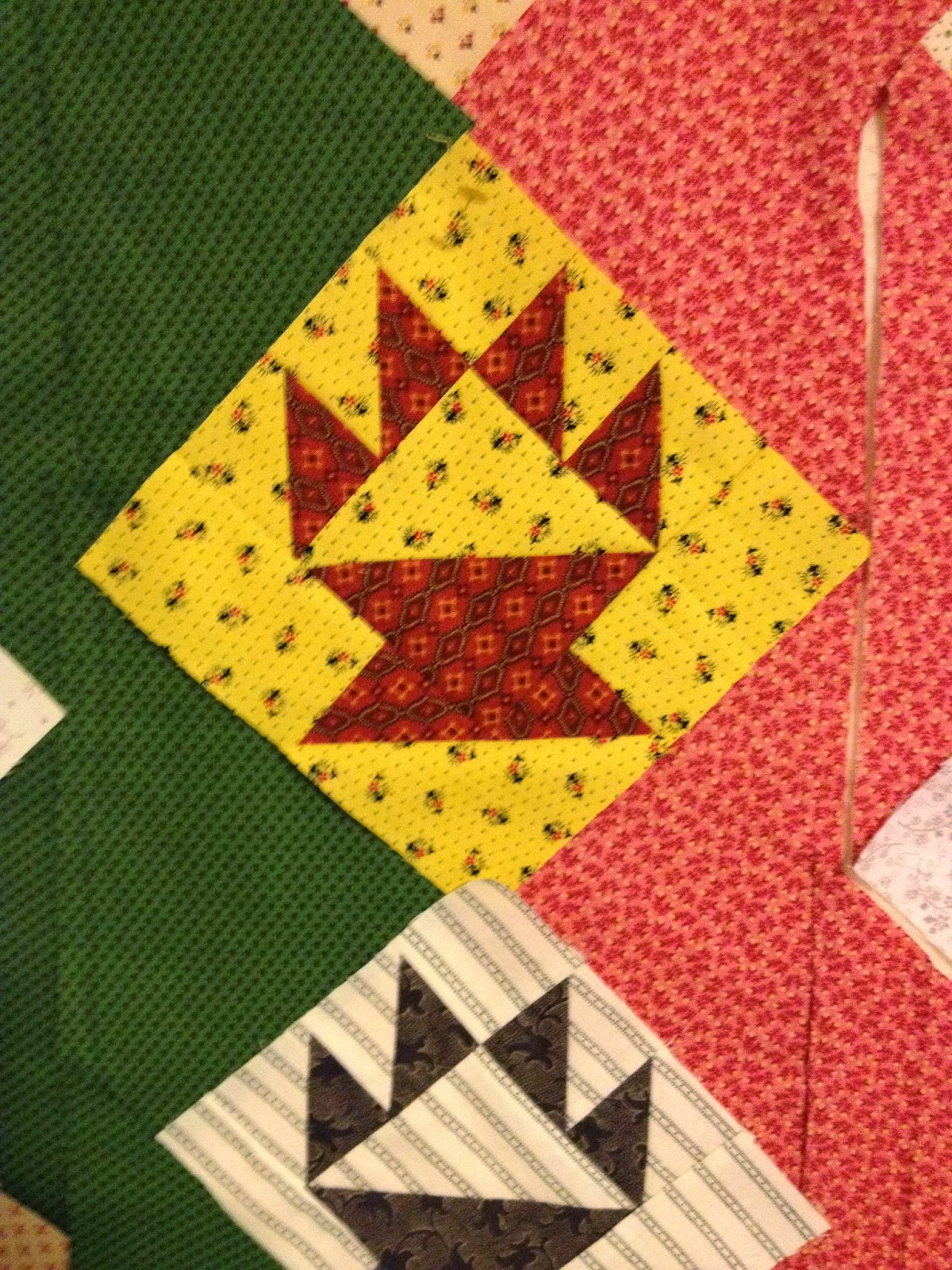 Small Quilts and Doll Quilts Progress on the Cake Stand Quilt