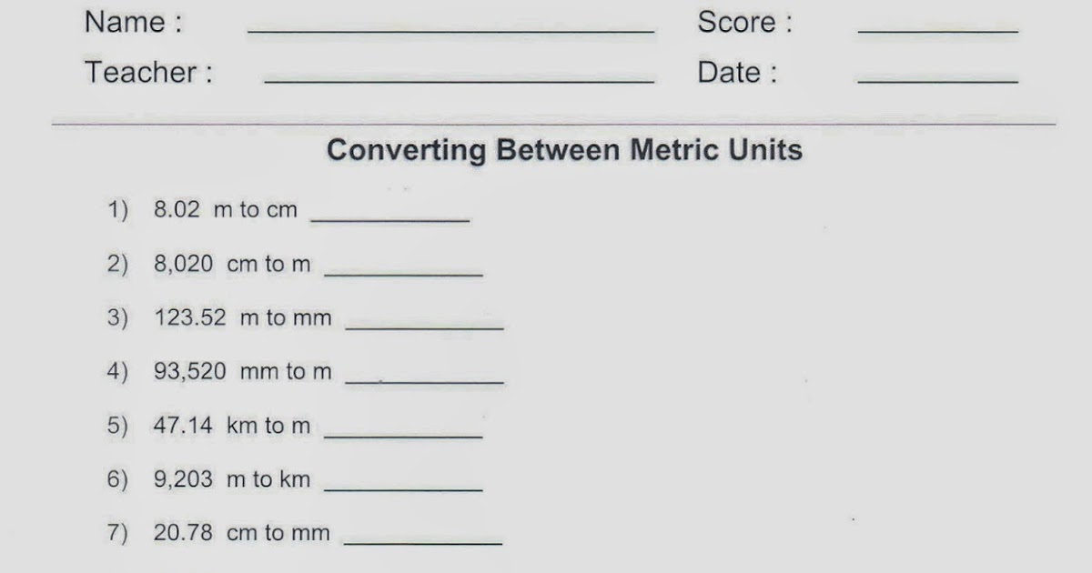 Mrs. White's 6th Grade Math Blog: CONVERTING METRIC UNITS PRACTICE