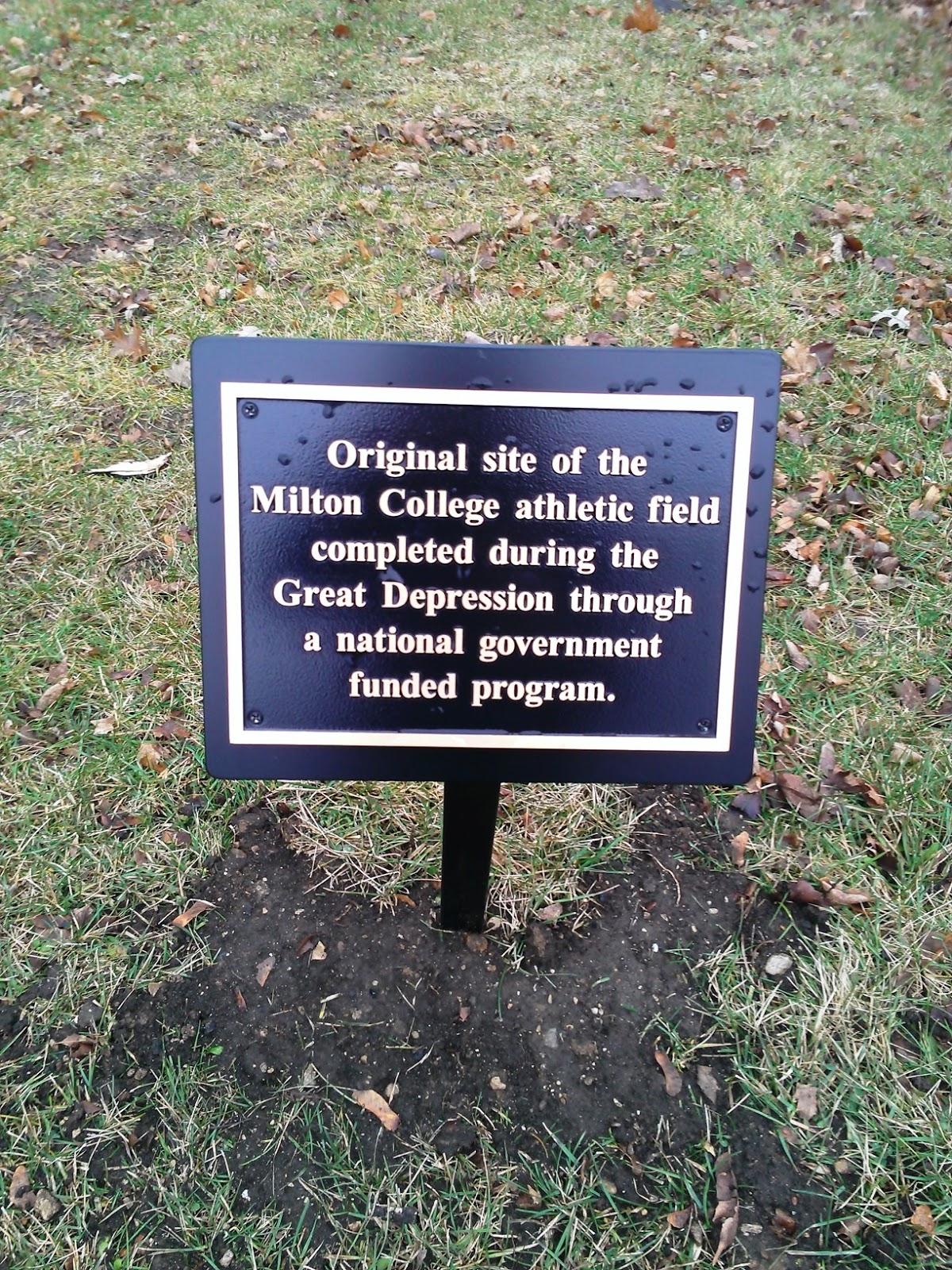 Milton Matters Milton College Football Field Sign in Place