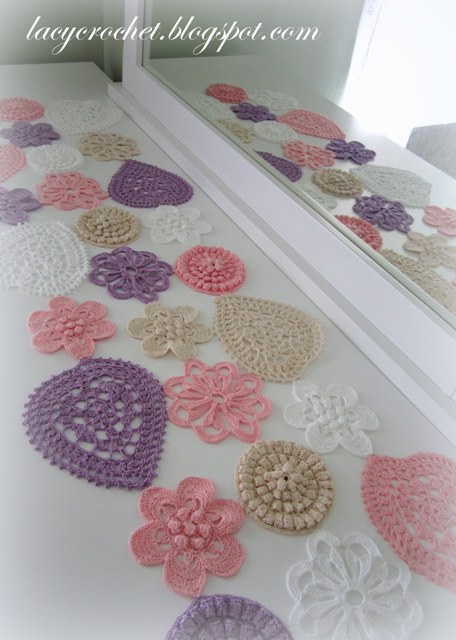 Lacy Crochet: Hearts and Flowers Table Runner