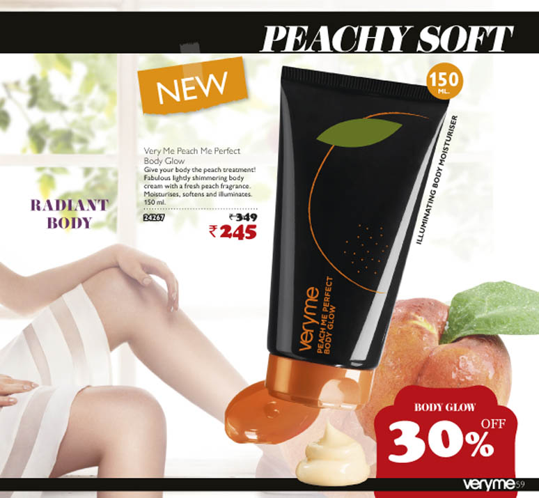 Get Peachy Soft Skin with Oriflame Very Me Peach Me Perfect Body Glow PR INFO BEAUTYDIVA INDIA