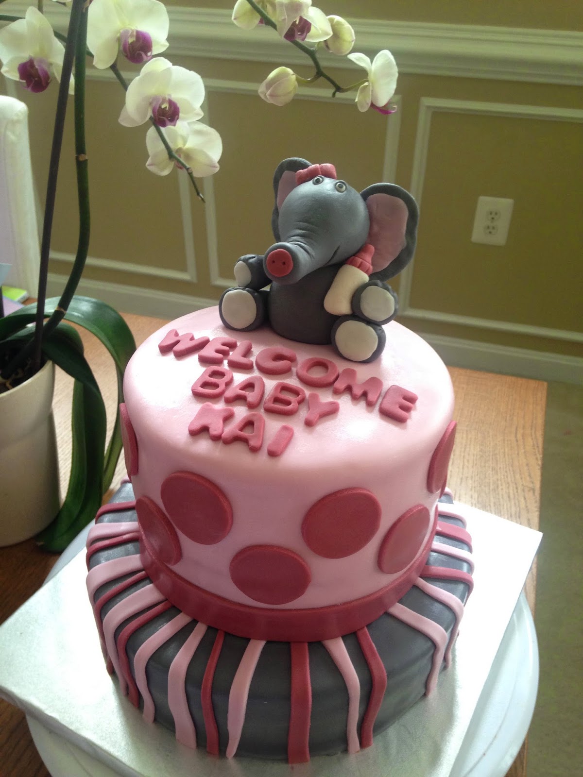Baby, Elephant Theme Cake