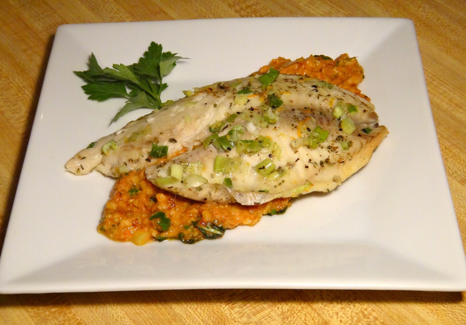 Steamed Tilapia with Sun Dried Tomato Pesto