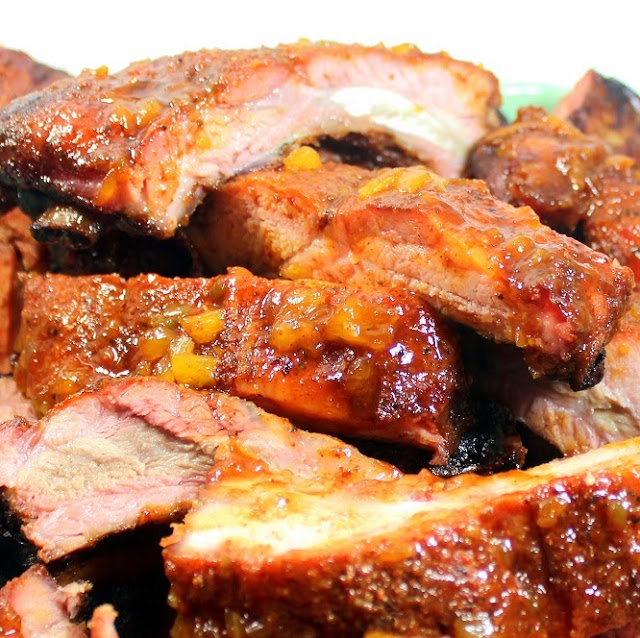 ribs - chunky pineapple glazed  jerk dry rubbed baby back ribs - 52 sauces and rubs