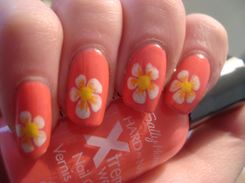coral acrylic nails