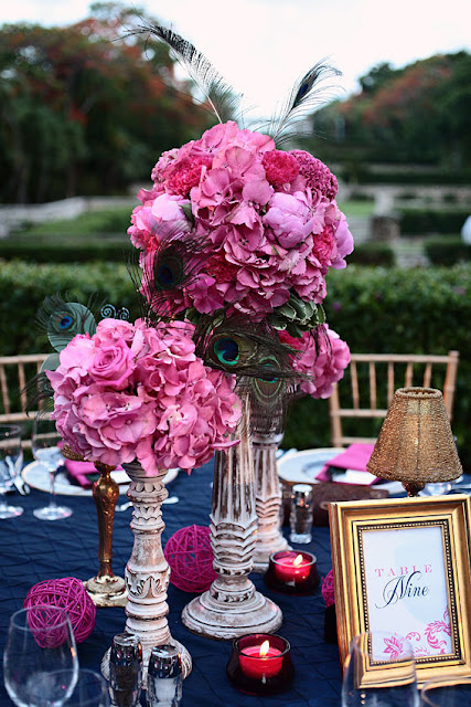 wedding color help inspiration navy blue pink fuschia