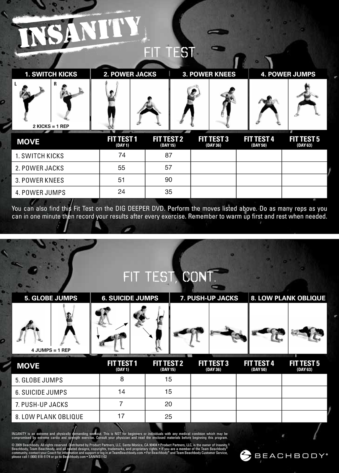 Sam Birkin My Life Insanity fit test Day.1