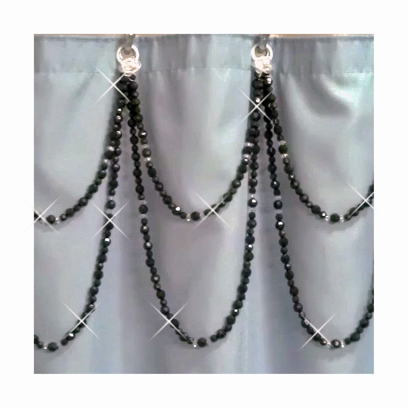 Shadez of Michelle Shower Curtain Bling Black and Crystal