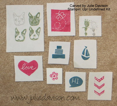 Julie's Stamping Spot -- Stampin' Up! Project Ideas by Julie Davison:  Undefined Stamp Carving Kit from Stampin' Up!: Practice Stamps