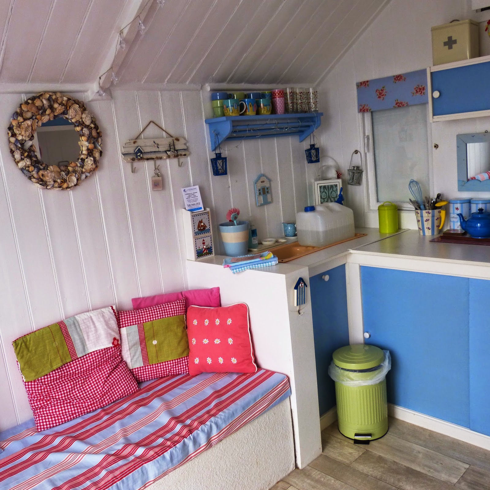 Beautiful Beach hut decor, Beach hut interior, Beach hut