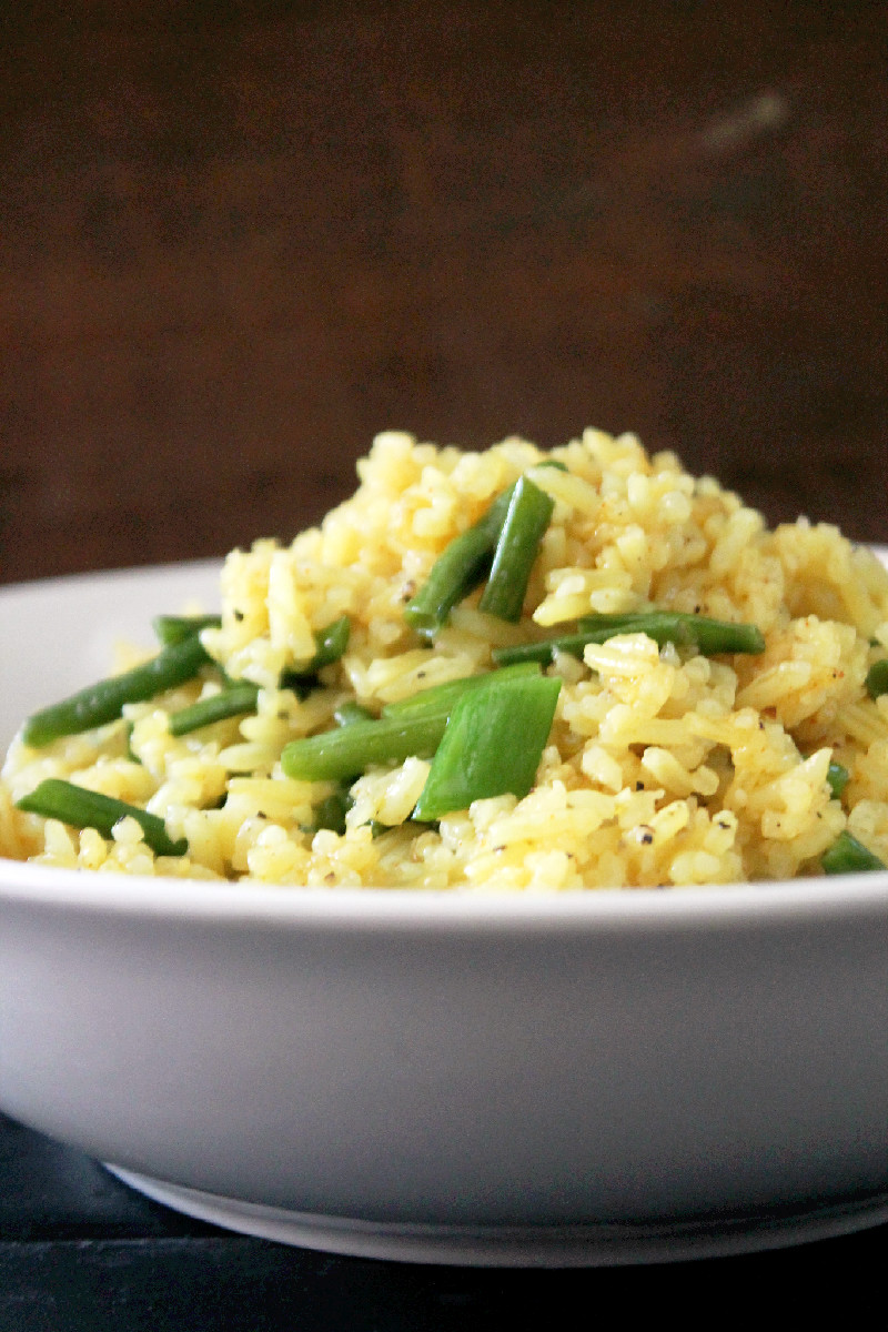 Not Quite a Vegan...? Indian Fried Rice with Green Beans