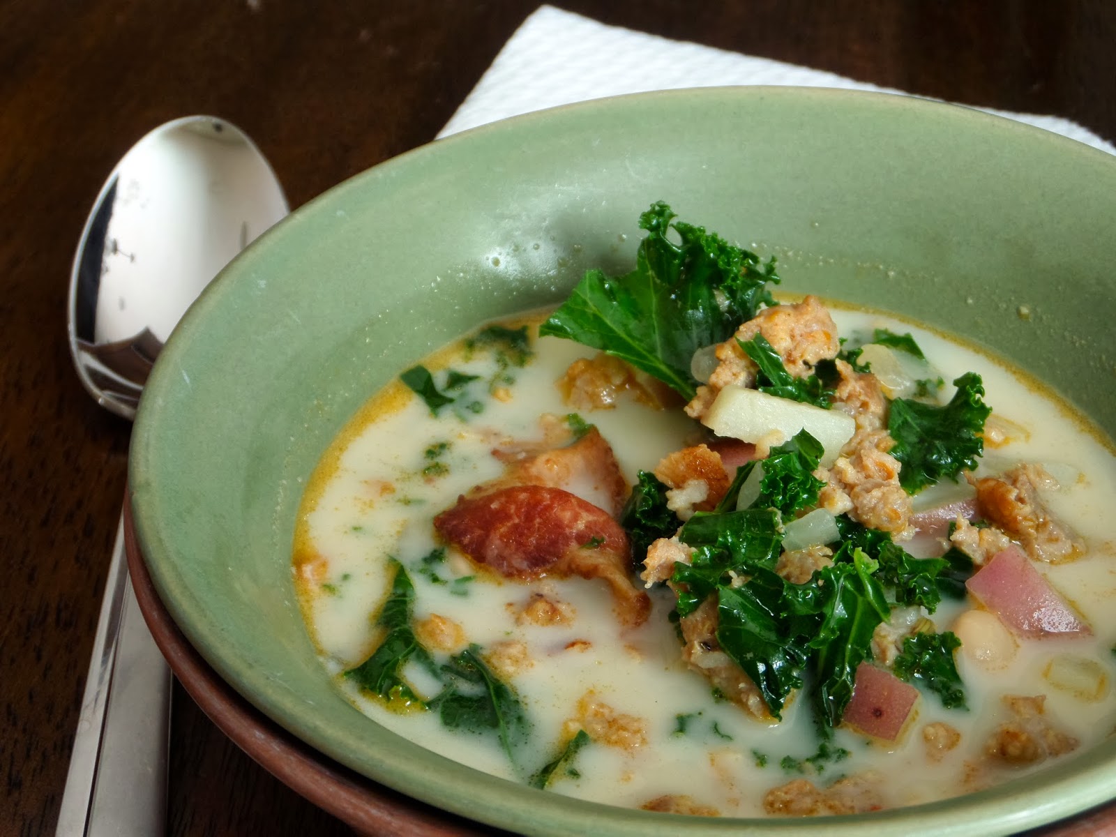 Becki Melvie Kale, Sausage, & Potato Soup {Olive Garden Zuppa Toscana