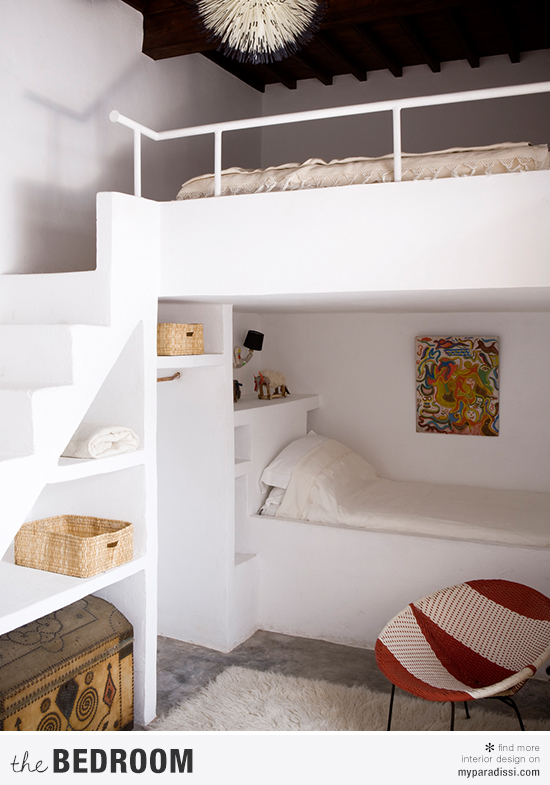 Built in bunk beds in a moroccan home