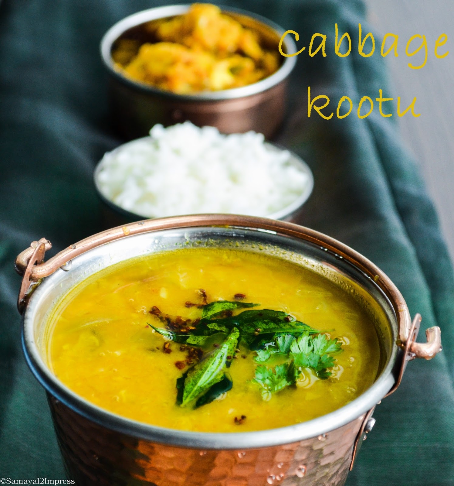 samayal2Impress CABBAGE KOOTU WITH MOONG DAL(PAASI PARUPPU)