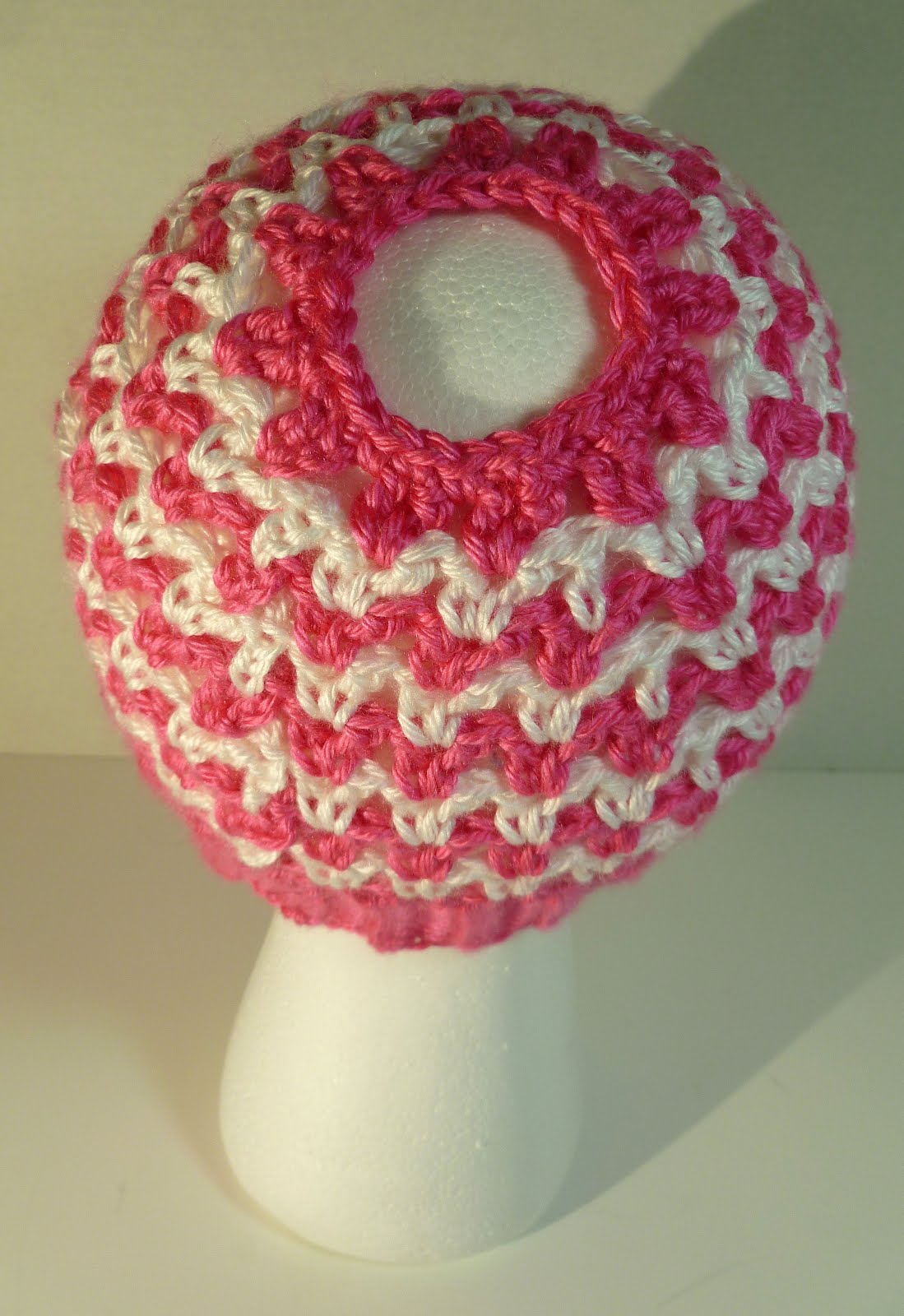 All Stuff Crochet Crochet Zig Zag Messy Bun Beanie Hat