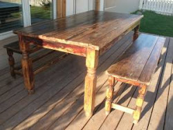 Rustic farmhouse table and benches $sold