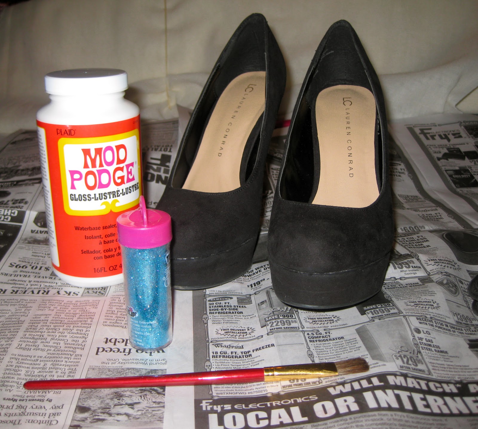 diy ombre glitter heels