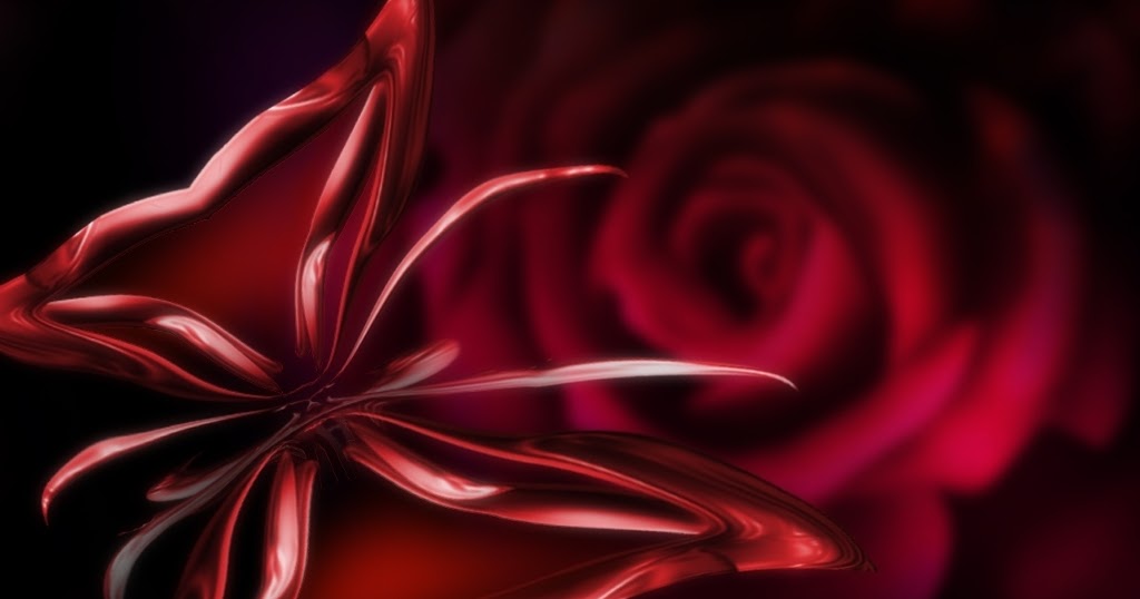 Very Sweet and Cute Animals: Red butterfly wallpaper