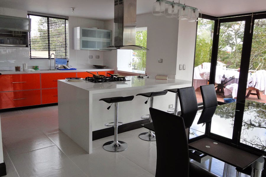 Cocina integral moderna naranja y blanca pereira cocinas ...