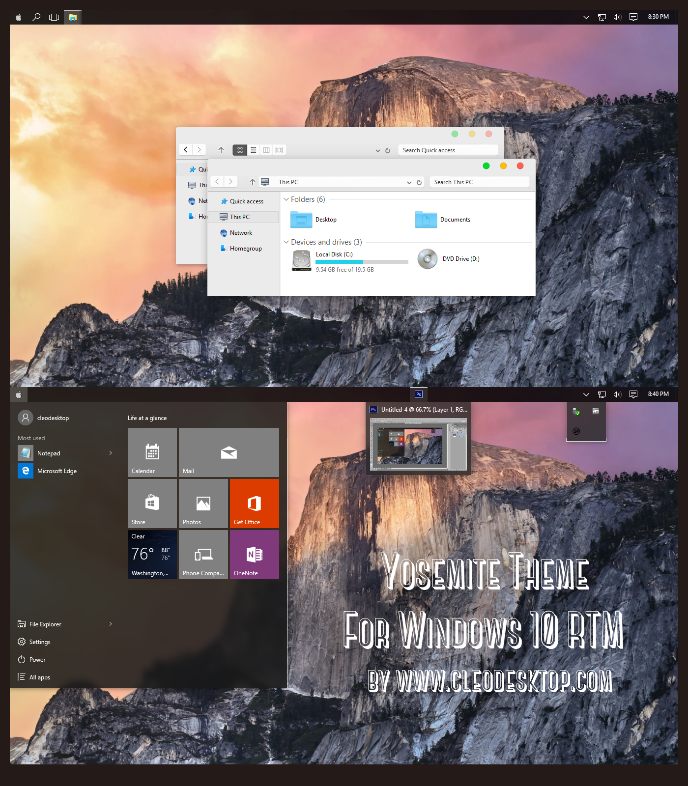 Yosemite Black Full Version Theme For Windows 10 RTM Windows10 Themes