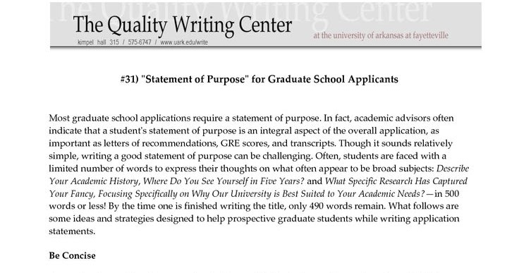 Essay For Graduate School
