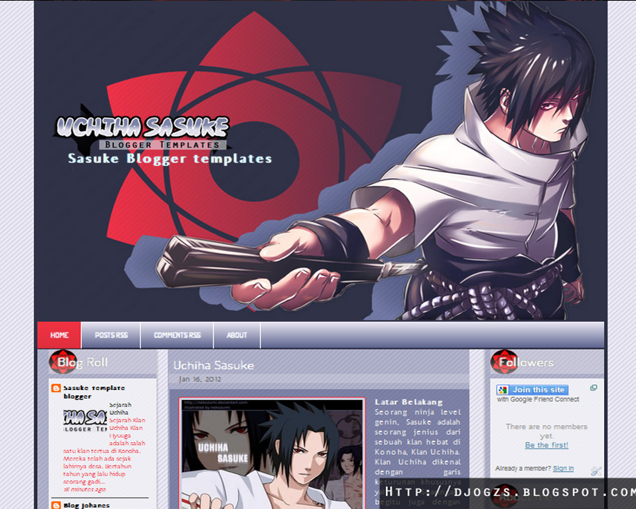 Modelo de site HTML5 de histórias de blog de anime de Aminya