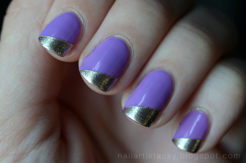 Nail Art Is Tacky Violet & Gold