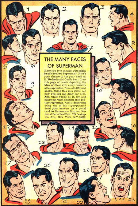 DC got their hands on hundreds of Superman faces to paste into comics and Curt never had to draw them again