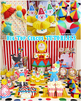 idéias festa tema circo decoração como fazer palhacinhos cupcakes