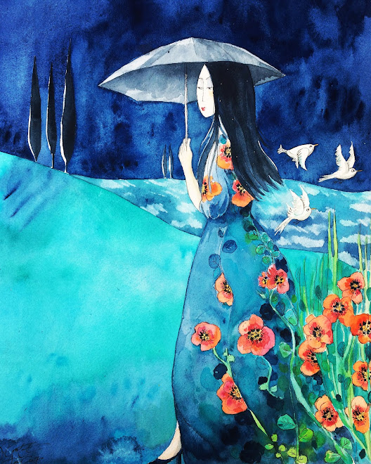 " Jeune fille Japonaise à l'ombrelle "