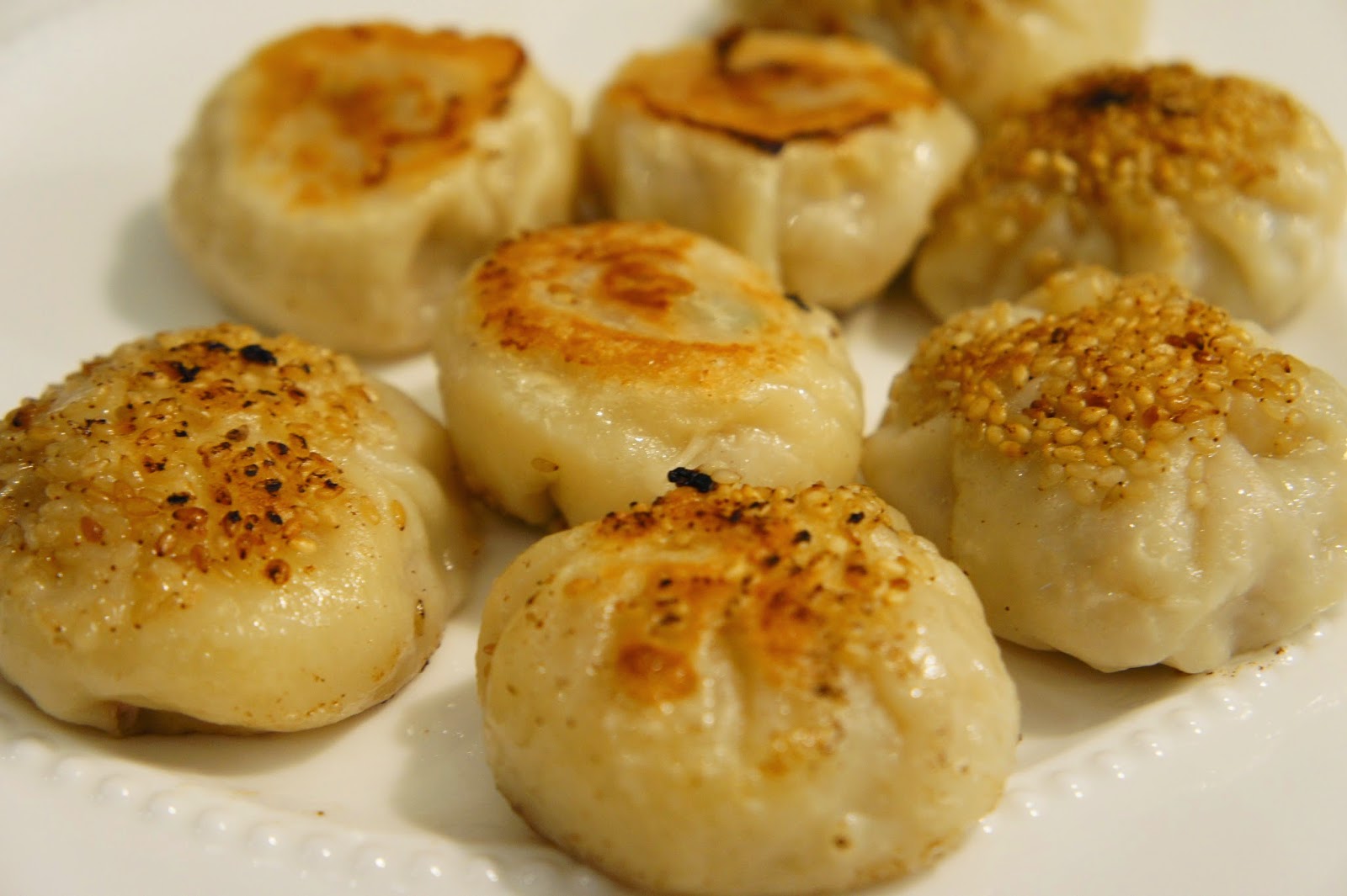 Pan Fried Pork and Cabbage Bao Tze (Shen jian bao)