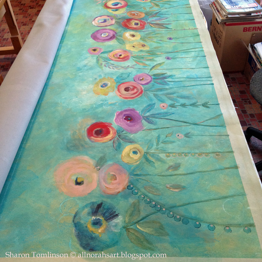 Norah'S Painting a Floor Cloth