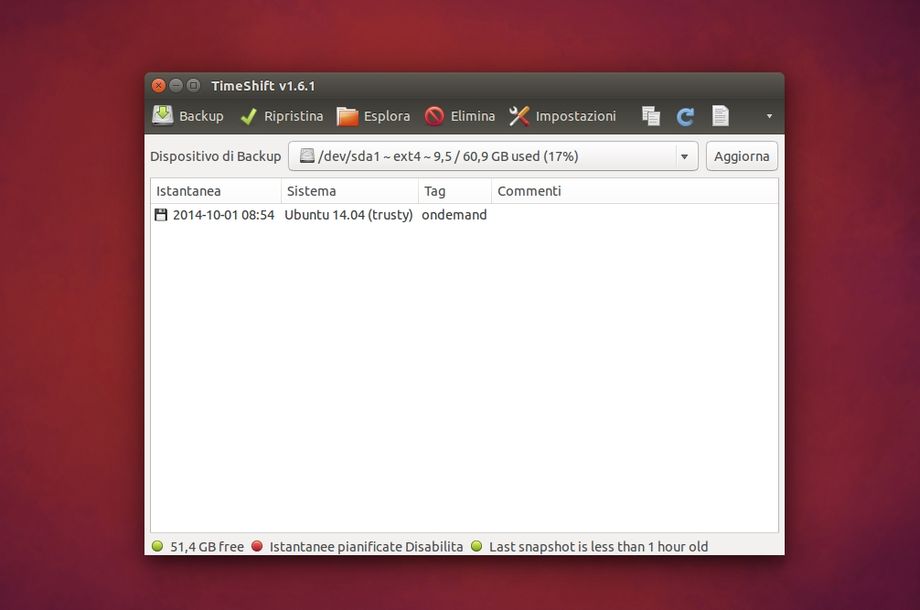 Timeshift in Ubuntu