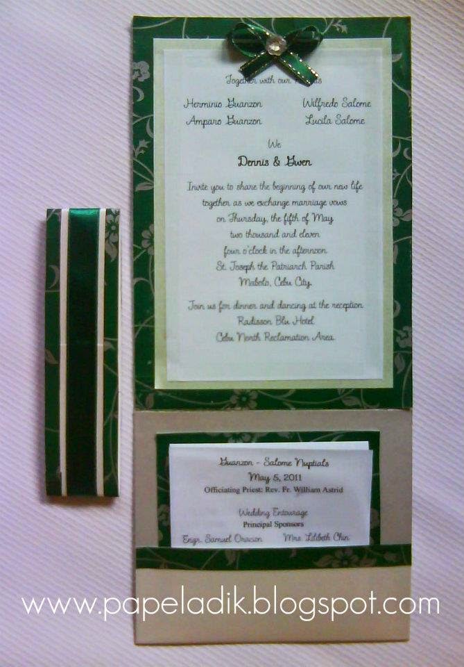 papeladik Wedding Invitation Emerald Green and Silver