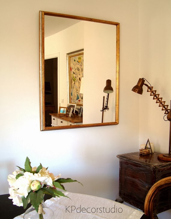KP Tienda Vintage Online: Espejo dorado de madera marco artesano