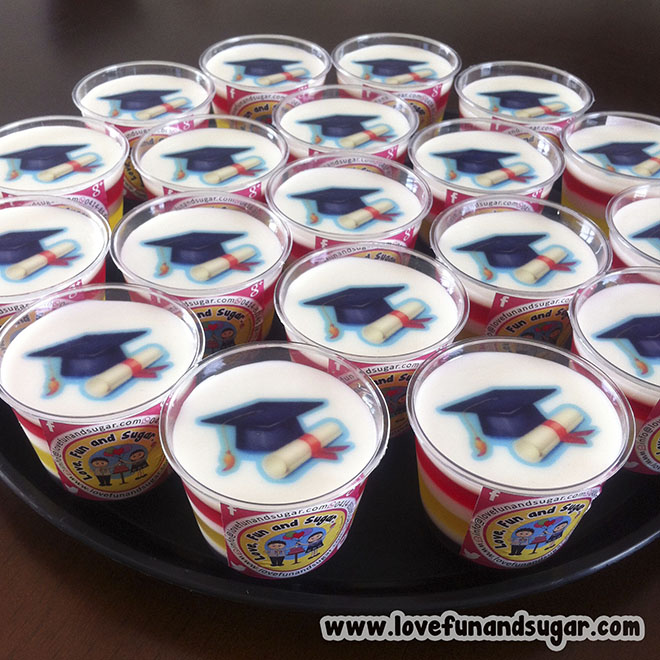 Gelatinas Graduación (Impresión Especial) Love, Fun and Sugar.