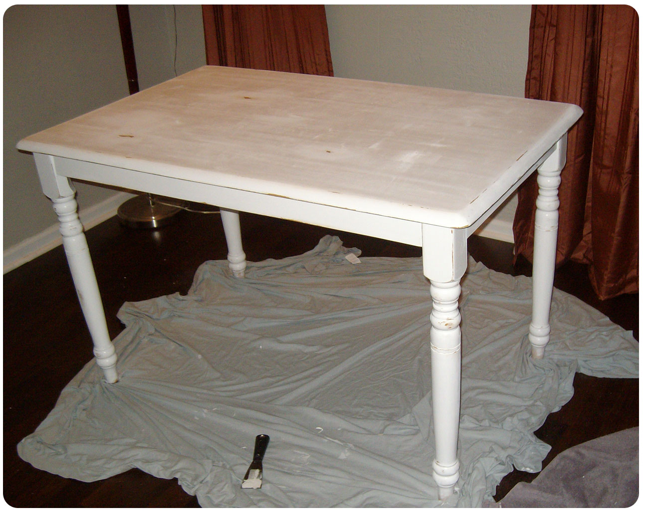 Homemade In The Heartland Distressed Painted Dining Table