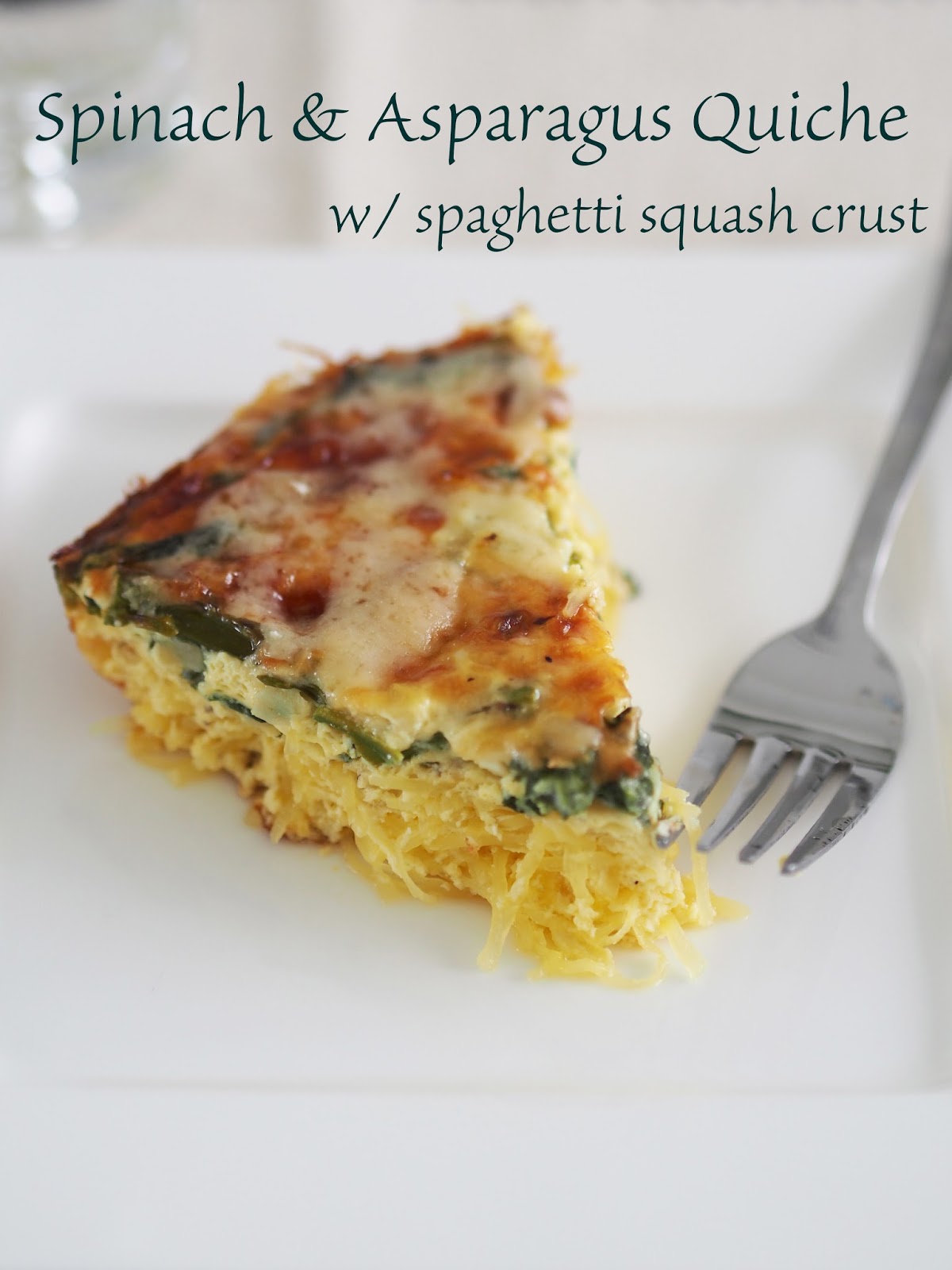 Typical Domestic Babe Spinach & Asparagus Quiche With A Spaghetti