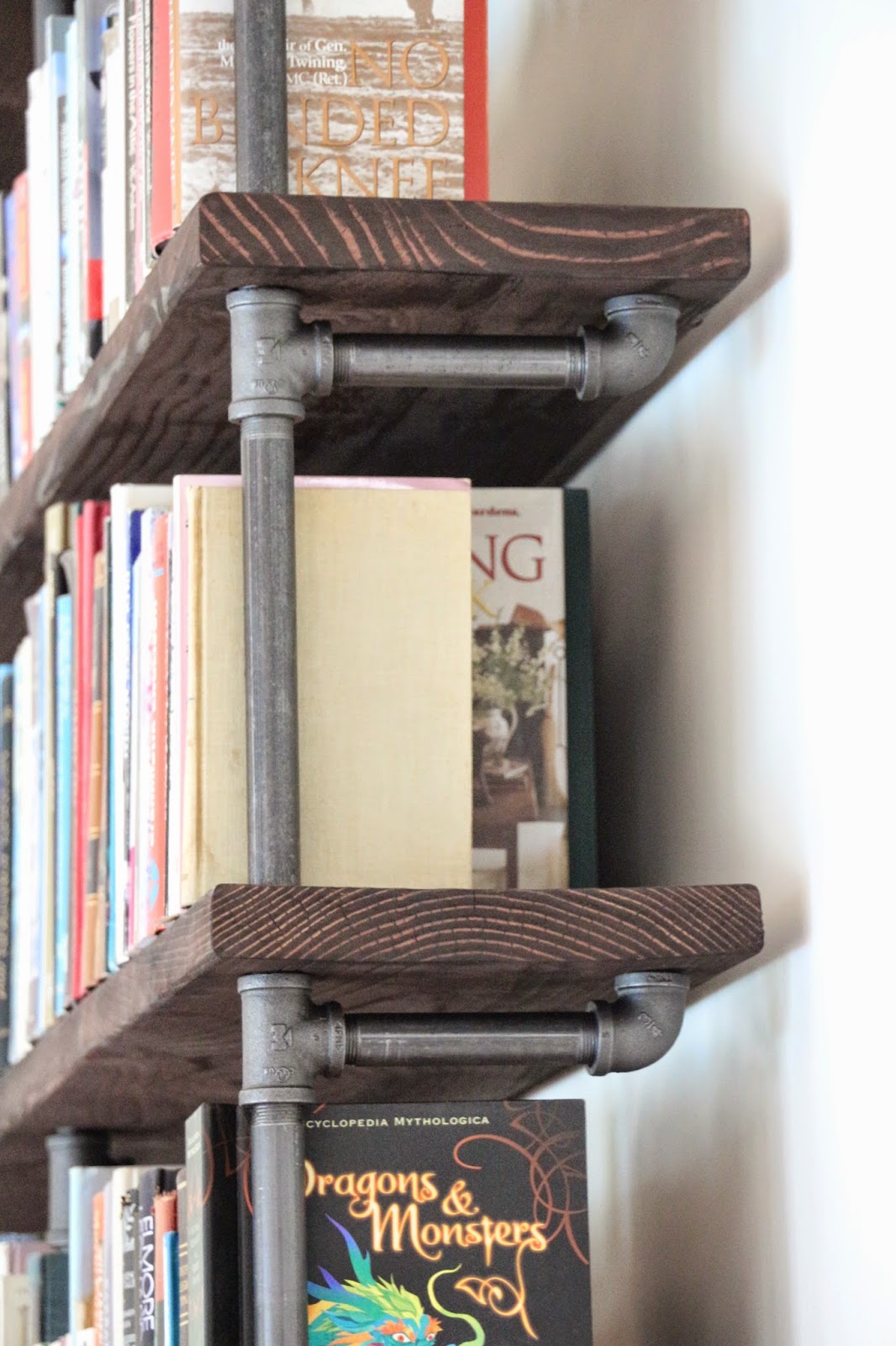 pipe shelf, pipe bookshelf, industrial bookshelf