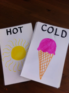 OC Mom Blog: Hot and Cold Preschool Opposite Game