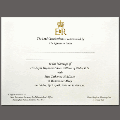 royal wedding invitation image. will and kate royal wedding